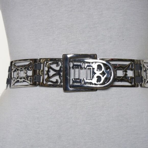 Suzi Roher 1949 Art Deco Silver Metal Stretch Elastic Statement Belt main image 8